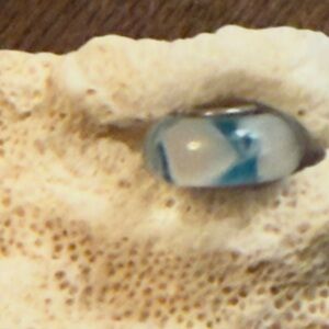 Trollbeads Blue and White Bracelet Bead Retired